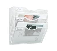Organisateur De Fichiers Mural - Porte-documents En Métal À 3 Niveaux, Système De Plateau De Rangement Monté, Station De Classement Compacte, Accessoire De Bureau Durable | Outil D'arrangement Efficac
