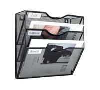 Organisateur De Fichiers Mural - Porte-documents En Métal À 3 Niveaux, Système De Plateau De Rangement Monté, Station De Classement Compacte, Accessoire De Bureau Durable | Outil D'arrangement Efficac
