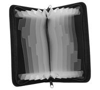 Organisateur de Fichiers Portable A6 Mini Noir en Plastique à Couches | Fermeture Zippée Fluide, Grosse Capacité, pour Cartes et Petits Objets, Usage Mobile