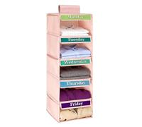 Organisateur de garde-robe, cintre à 5 niveaux, robuste sac en tissu pliable avec crochets et compartiments, organisateur de garde-robe dans l'espace pour les adolescents, les filles,