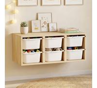 Organisateur de jouets, à fixer au mur, 6 compartiments, design suspendu, pour chambre d'enfant