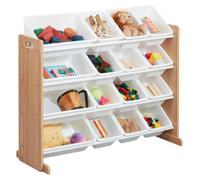 Organisateur de jouets de la marque GINGER HOME, en bois et blanc, modèle JWTR-3278