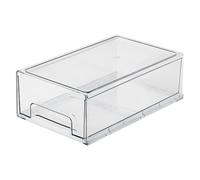 Organisateur de Maquillage à Tiroir Transparent Pet, Format Moyen | Boîte Empilable, Forme Simple, Capacité Généreuse, pour Cosmétiques et Accessoires, Usage Bureau ou Table