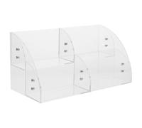 Organisateur de Maquillage en Acrylique 2 Niveaux Transparent | Boîte de Rangement à Poser, Visibilité Claire, Protection Anti-Poussière, Table de Toilette ou Bureau
