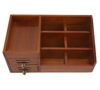 Organisateur de maquillage en bois, armoire de rangement multicouche rétro antique, bureau, tiroir à cosmétiques, boîte à bijoux