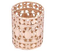 Organisateur de Maquillage en Métal Or, Motif Ajouré pour Bureau | Décoration de Bureau à Domicile, Récipient Délicat, Portable, sans Bavure, Salon et Chambre