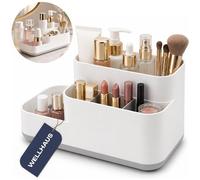 Organisateur de maquillage et cosmétiques - WELLHAUS - Organizer - 23x12x11,5 cm - Blanc/gris - Rangement salle de bain