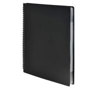 Organisateur de partitions A4, dossier en spirale simple 30 pochettes pour partitions, dessins et documents, édition facile (noir)