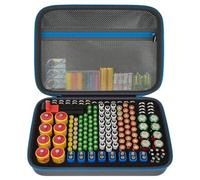 Organisateur de piles boîtier de rangement étui boîte avec contrôle de test BT-168. Contient 225 piles AA AAA C D-cell 9 V 3 V lithium (bleu, grand)