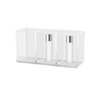 Organisateur de pinceaux de maquillage transparent - Étui de rangement en | acrylique Transparent à 3 fentes, organisateur de maquillage, rouge à lèvres - Vitrines cosmétiques, boîte de tube de rangeme