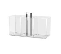 Organisateur de pinceaux de maquillage transparent | Vitrines cosmétiques | en acrylique à 3 fentes de grande capacité | Organisateur de maquillage, étui de rangement de rouge à lèvres, porte-stylo et