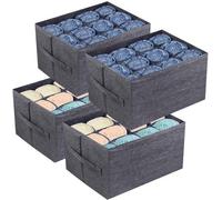 Organisateur de placard à quatre compartiments avec boîte en bois pour accessoires de garde-robe - système de rangement pour placard en douze pièces comprenant des compartiments pour jupes, pantalons,