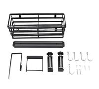 Organisateur de Plaque de Cuisson, Support de Rangement Portable pour Accessoires de Barbecue d’extérieur avec Porte-Outils magnétique, Porte-Couteaux et Porte-Serviettes en