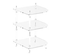 Organisateur de plaques - Organisateur de vaisselle pour meuble | Organisateurs de supports à plaques | Space Saver Acrylic Clear | Rack d'angle acrylique | Organisateurs de plats à 3 niveaux pour pia