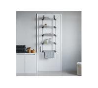 Organisateur de porte avec 5 étagères 52x20x135 cm aluminium, porte-serviettes au-dessus de la porte, organisateur suspendu, organisateur suspendu à