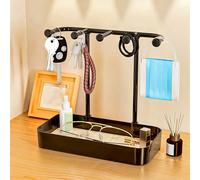 Organisateur de porte-clés pour entrée, décoration de maison, plateau de vanité, présentoir pour bijoux et parfum Blanc,noirABS