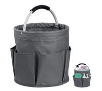 Organisateur de Produits de Nettoyage, Pliable Sac à Outils de Nettoyage avec 6 Poches Extérieures, Organiseur ,Gris