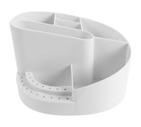 Organisateur de Rangement à 7 Compartiments en Plastique Blanc | Séparateurs Hauts, Structure Multicouche Renforcée, pour Flacons de Vernis et Faux Ongles, Salon ou Maison