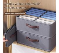 Organisateur de rangement de vêtements de garde-robe à 14/16/24 grilles, boîte de rangement de pantalons épais, organisateurs de chemises de garde-robe, organisateur de tiroir pliable Grey 14cells