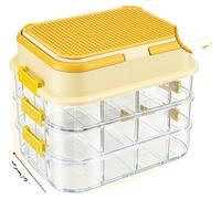 Organisateur de rangement, design empilable, compartiments modulables, JAUNE