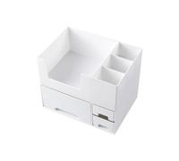 Organisateur de rangement pour cosmétiques - 25 x 15 x 12 cm, support de maquillage double couche, tiroir empilable | Porte-brosse, palettes de rouge à lèvres, bijoux, parfum, crayon, rangement pour b