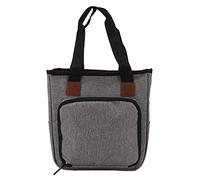 Organisateur de sac à tricoter Portable multifonctionnel en tissu Oxford, fourre-tout de rangement pour crochets, aiguilles et fils, cadeau parfait pour les amateurs de tricot, (Sac vide - gris)