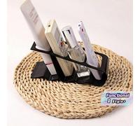 Organisateur de télécommande noir, support de rangement multifonction pour accessoires TV, audio et vidéo. Étagère avec tapis antidérapant pour salon, table de chevet ou bureau Taille UniqueABS