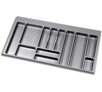 Organisateur de tiroir à couverts - Insert pour tiroir de cuisine - Rangement à couverts - Découpable sur mesure - 12 compartiments - Gris anthracite