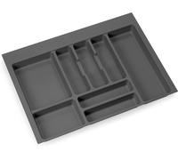 Organisateur de tiroir à couverts - Insert pour tiroir de cuisine - Rangement à couverts - Format adaptable - 636 x 482 mm - Gris anthracite