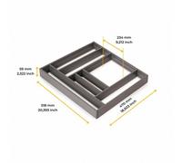 Emuca Organisateur de tiroirs Alumount 600x500 – Séparateur, Aluminium, Gris anthracite