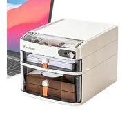 Organisateur de tiroir bureau Grande capacité transparente avec serrure | meuble classeur confidentiel avec tiroirs Pour Factures Reçus Documents A4 Petite Monnaie Chambre Bureau Étude Et Dortoir