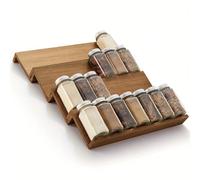 Organisateur de tiroir de porte-épices de cuisine en bois, range-bouteilles et présentoir à épices, sans contact alimentaire 4 piècesbois