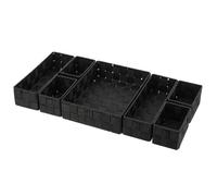 Organisateur de tiroir en polyester tressé 7 paniers de rangement noir - Tendance