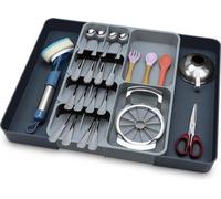 Organisateur de tiroir, gris, 28-49 cm, pour ustensiles en plastique