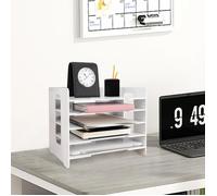ORGANISATEUR DE TIROIR, ORGANISEUR DE DOCUMENTS DE BUREAU, BAC À COURRIER A4, 5 COMPARTIMENTS DE RANGEMENT, 33,5*25,5*28CM, BLANC.