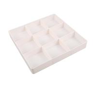 Organisateur de Tiroir Transparent à 9 Compartiments pour Coiffeuse | Pp Blanc, Rangement Modulable et Tri, pour Rouge à Lèvres et Soins de Coiffeuse