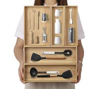 Organisateur de tiroirs en bambou, coffret à couverts, lot de 5