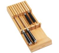 Organisateur de tiroirs en bambou pour couteaux, idéal pour la cuisine. Capacité de 9 couteaux. Dimensions : 42,2 x 16 x 4,5 cm
