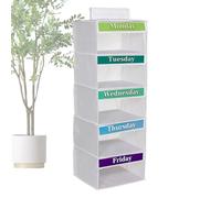 Organisateur de vêtements hebdomadaire à 5 niveaux - Organiseur de garde | robe en tissu Oxford pour , adolescents et adultes - Planificateur de tenues hebdomadaires - Pour dortoir et salle de