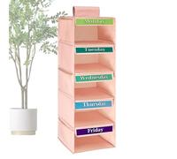 Organisateur de Vêtements Hebdomadaire pour - 5 Étagères Garde-Robe Organisation Sac | Organisateur de Vêtements Suspendu | pour Chambre d'enfant Maison Armoire Armoire Porte École Salle de
