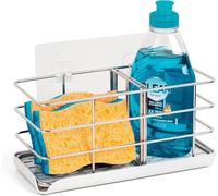 Organisateur d'évier de cuisine - Porte-éponge d'évier, acier inoxydable, organisateur de détergent et de savon, support d'évier de