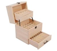 Organisateur d'huiles essentielles-boîte en Bois de Style tiroir à 59 emplacements et 3 Niveaux, pour Vernis à Ongles, Rouges lèvres, parfums
