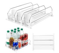 Organisateur Distributeur Canette Frigo, Automatique Rangement Canette Frigo, Distributeur Automatique Boissons à 3 Rangées Coulissant, Organisateur de réfrigérateur pour 12 canettes bière, Soda
