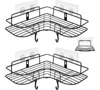 Organisateur double pour cabine de douche, étagère de salle de bain bleu marine, panneau pour cabine de douche, organiseur autocollant pour salle de bain et cuisine