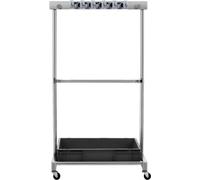 Organisateur d'outils de jardinage, 10 emplacements avec crochets, support à outils de jardinage avec roulettes pour le rangement et le stockage dans le garage, peut contenir des outils à long manche/