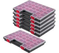 Organisateur d'outils, Plastique robuste, 28,7 x 18,6 x 5 cm, Convient pour différents outils, 21 tiroirs, Couverture transparente