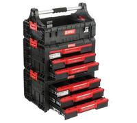 Organisateur d'outils - PRO - 2x boîte à tiroirs - H 73 5 cm - Plastique - 3 compartiments