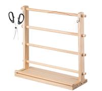 Organisateur du porte-bobine - Rack de ruban à 4 couches, affichage de stockage en filetage en bois | Unité d'étagère à plusieurs niveaux pour les fournitures de salle d'artisanat utilisées dans le st