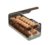Organisateur d'œufs empilable pour réfrigérateur - Conteneur à œufs transparent à 2 niveaux avec couvercle, distributeur automatique de rouleaux | Accessoires de rangement de cuisine,