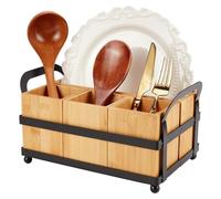 Organisateur en bambou avec 4 compartiments, dimensions 27x18x12 cm, modèle "Mocassin"